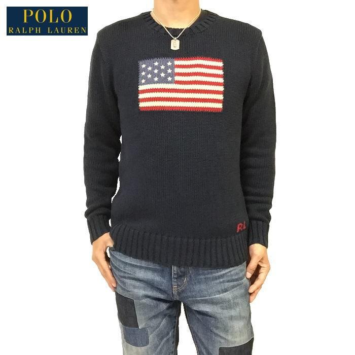 POLO RALPH LAUREN ポロ ラルフローレン US フラッグ コットン クルーネック セーター 星条旗 ニット コットンセーター  ボーイズＸＬ : rl-usflag-sweater : Vespucci - 通販 - Yahoo!ショッピング