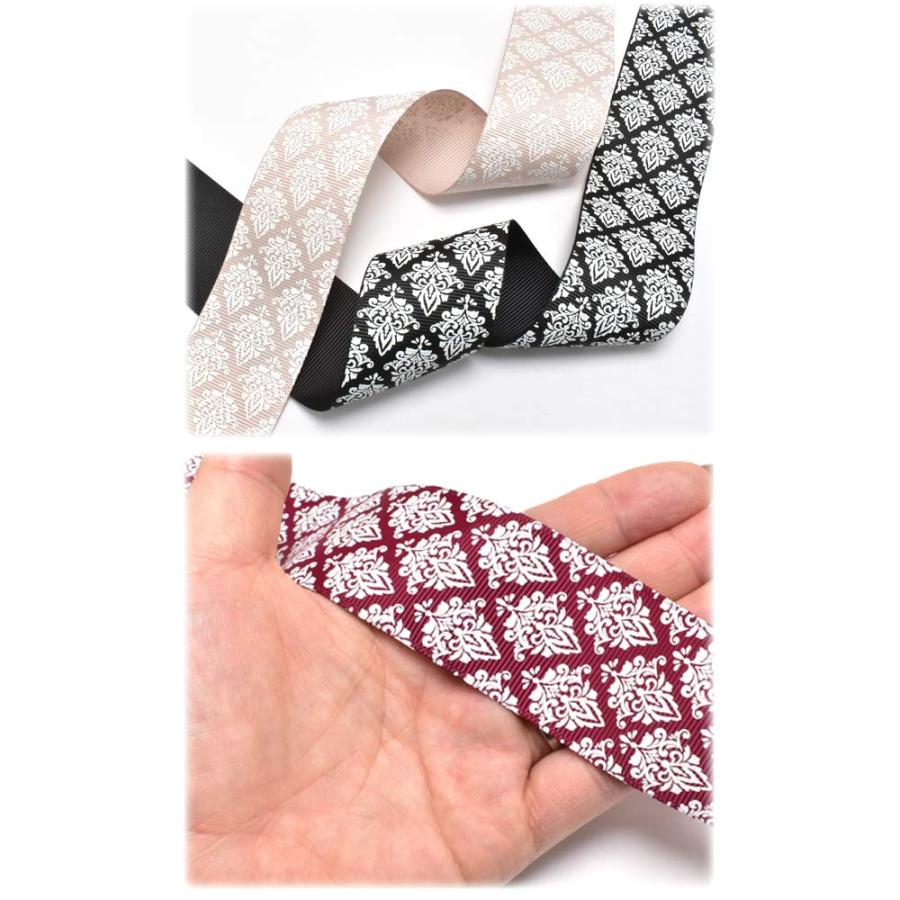 38mm プリントリボン ダマスク柄リボン (A) 《まとめてお買い得》 6m