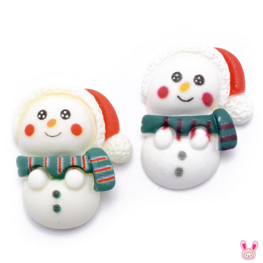デコパーツ ゆるかわ雪だるま 4個 クリスマス : まんま母さんのりぼん 
