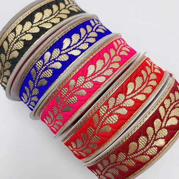 インド刺繍リボン ゴールドリーフ刺繍リボン 幅20mm 1m単位 切り売り