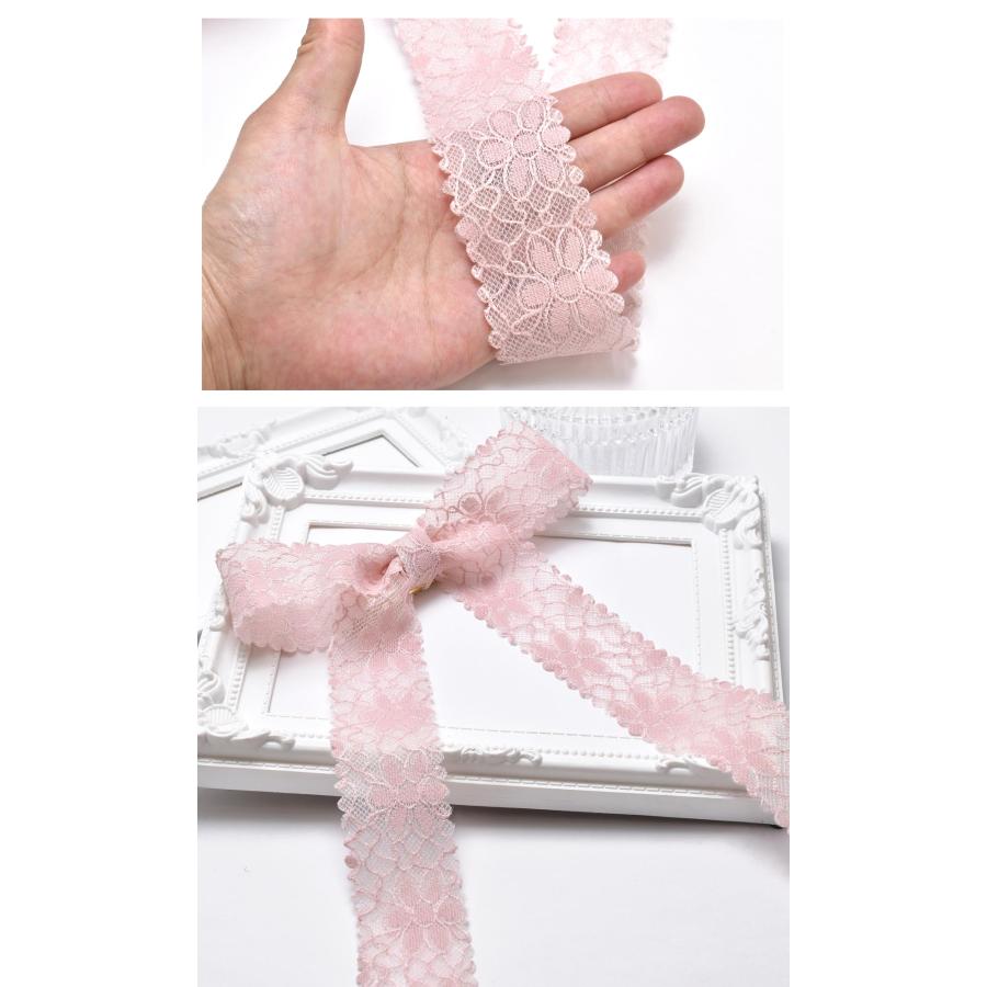 花柄レースリボン 幅40mm 1m単位 切り売り : まんま母さんのりぼん