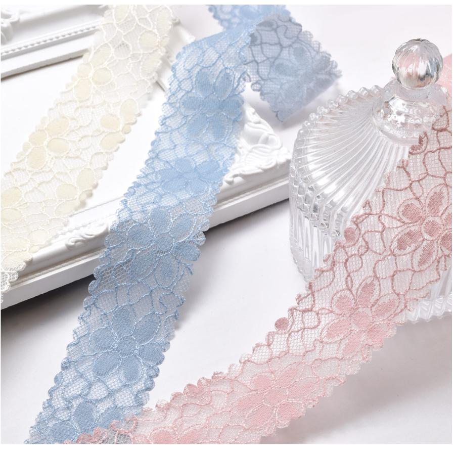 花柄レースリボン 幅40mm 1m単位 切り売り : まんま母さんのりぼん