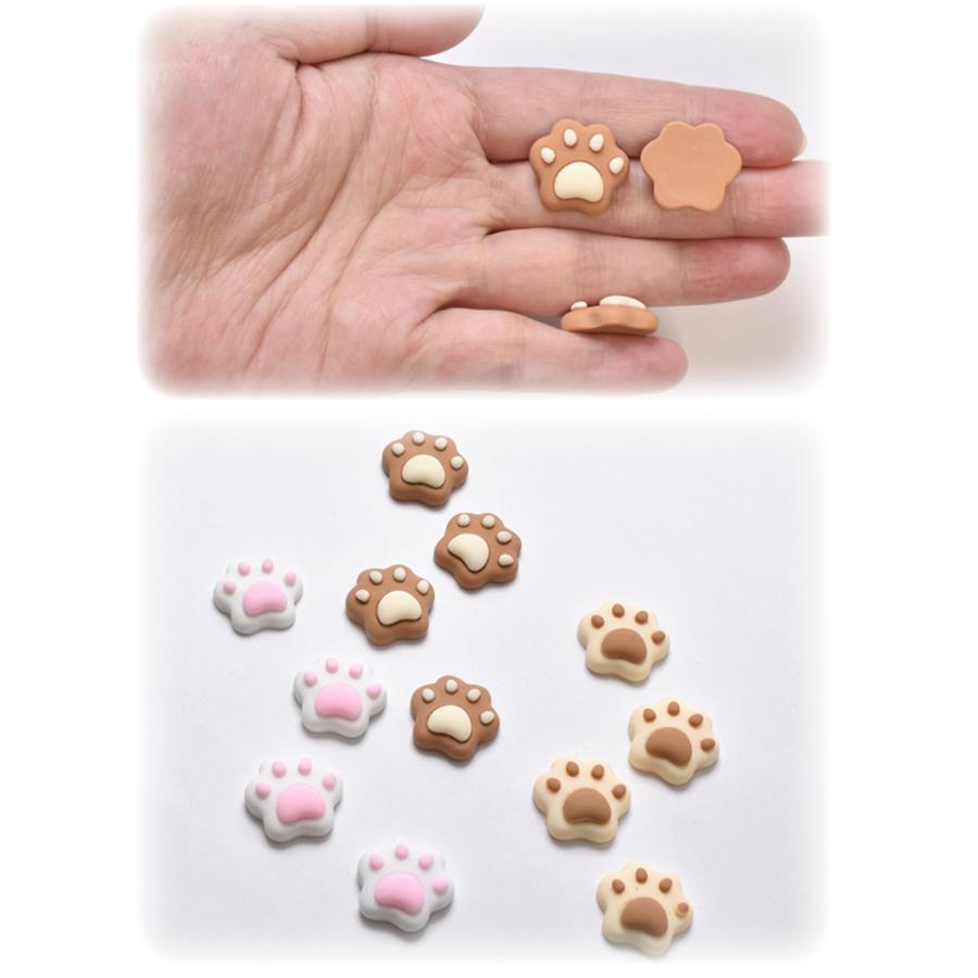 3dネイルパーツ ネイル 肉球 ネイルパーツ デコパーツ ネイルパーツ 猫 肉球 動物 5mm 小さめ ミックス 100個 透明