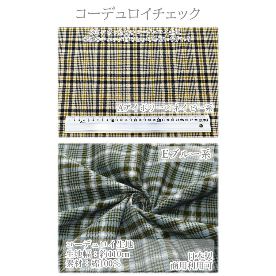 コーデュロイチェック 10cm単位 切り売り コーデュロイ生地 AP35403-2