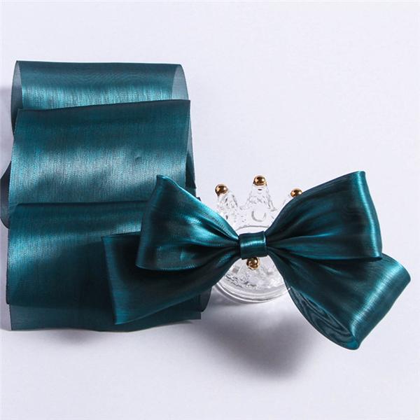 シルク風シャイニングシアーリボン 幅80mm 1m単位 切り売り (2m