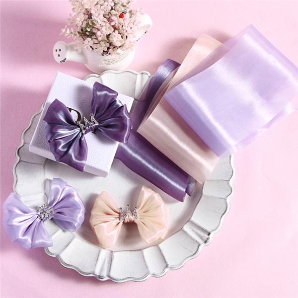 シルク風シャイニングシアーリボン 幅80mm 1m単位 切り売り (2m