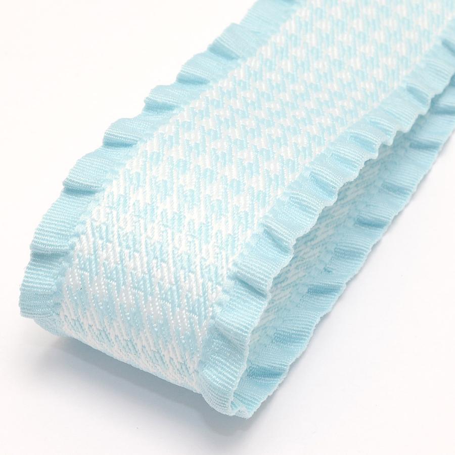 サイドフリルの千鳥柄リボン 幅28mm 1m単位 切り売り (2m以上