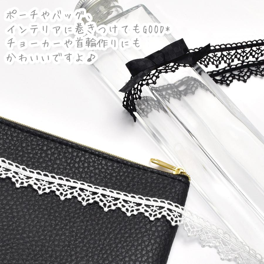 片側フリル型白黒レースブレード 幅16mm 1m単位 切り売り : まんま