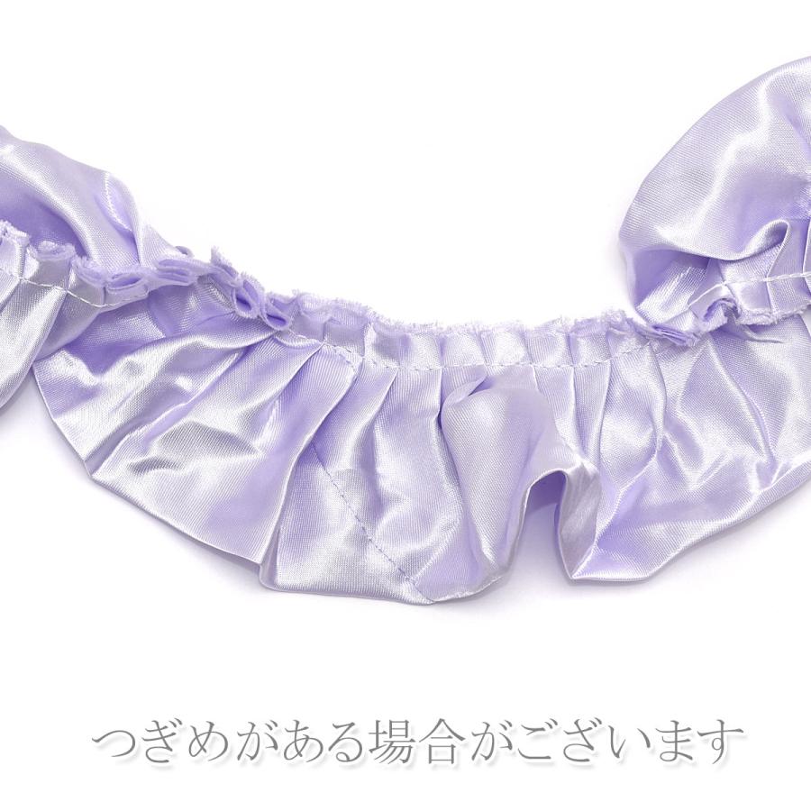 サテンフリルのカラープリーツリボン 幅60mm 10cm単位 切り売り (50cm
