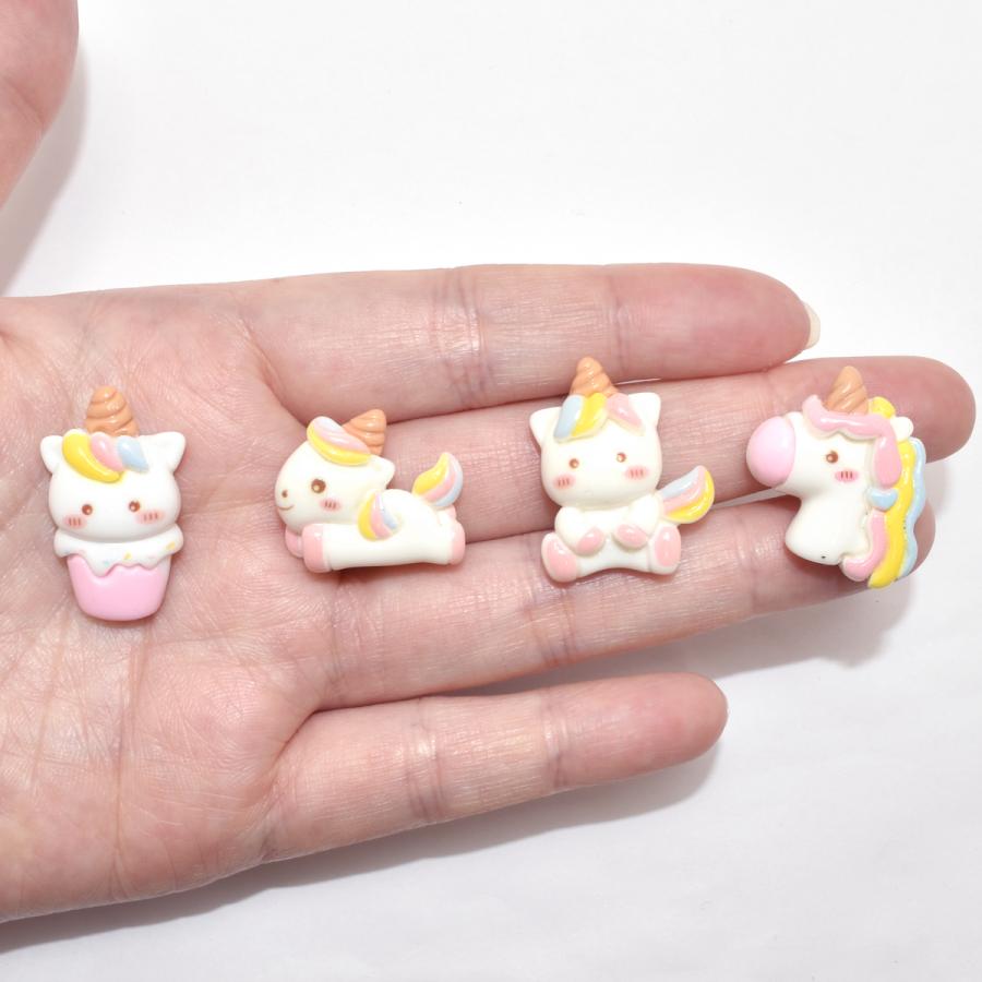 ゆるかわパステルユニコーンのデコパーツ　4個 |  | 06