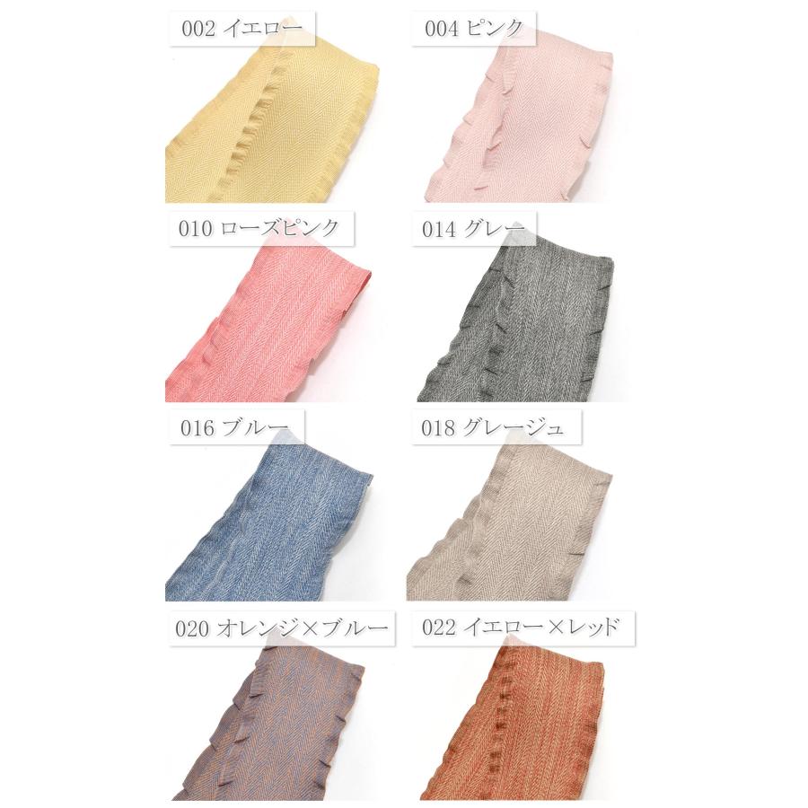 デニム風フリルリボン 幅40mm 1m単位 切り売り : まんま母さんのりぼん