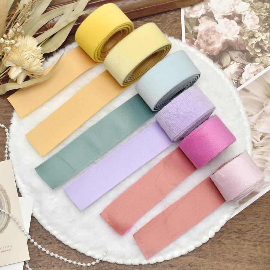 ベロアとサテンのダブルフェイスリボン 幅25mm 1m単位 切り売り