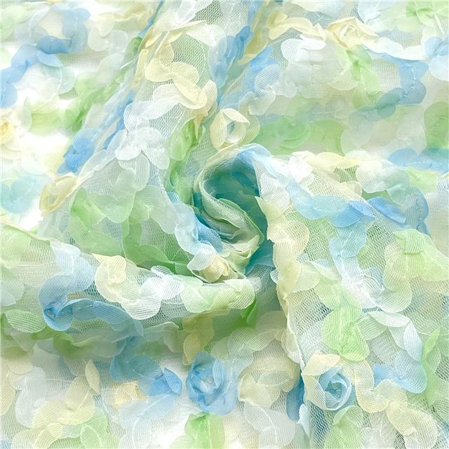 ひらひらお花のチュール生地 チュール生地 (30cm以上10cm単位切り売り