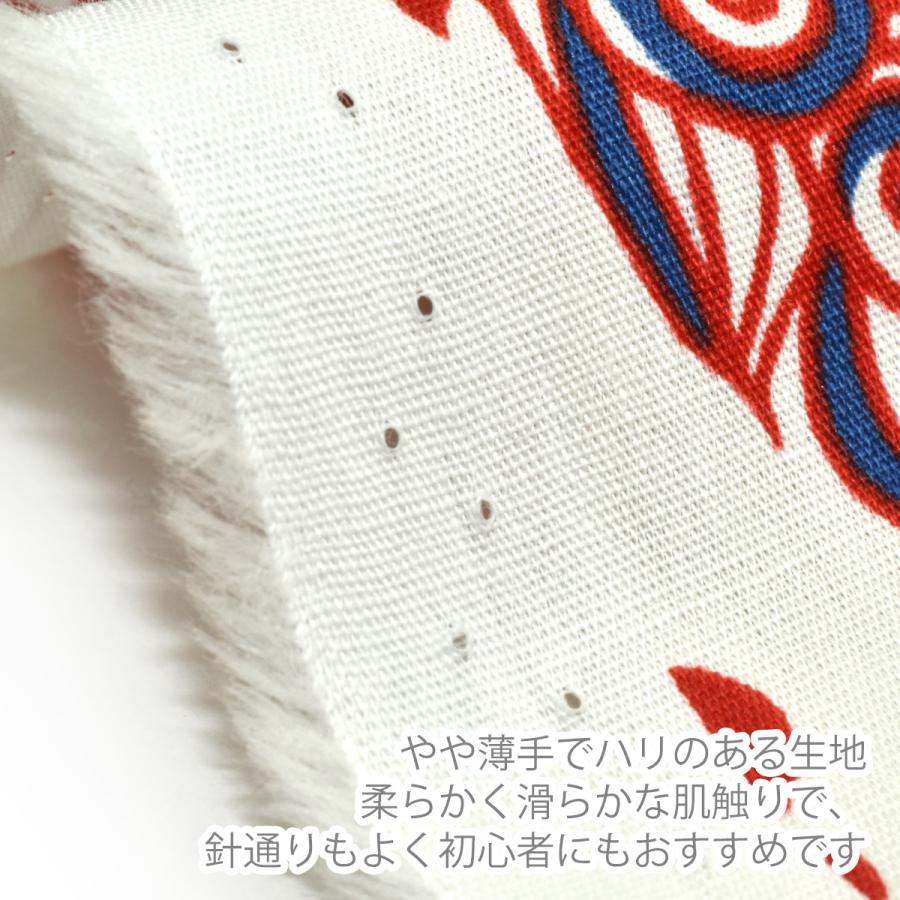 波状文四方花入 (未使用 新品同様) 琉球柄シーサー 10cm単位 切り売り ブロード生地 AP52109-3