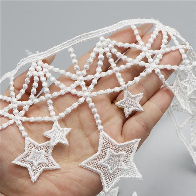 ケミカルレース ゆめかわお星さまのガーランドレース 幅110mm 1m単位