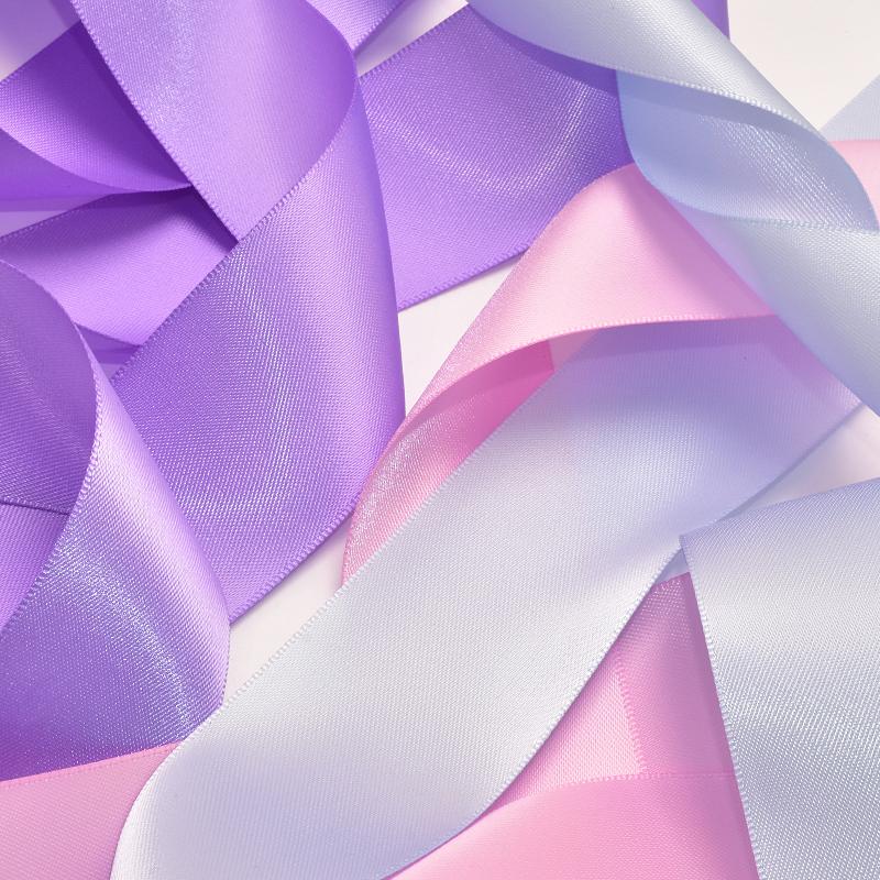 25mm 両面サテンリボン 6m 紫系 : まんま母さんのりぼん - 通販