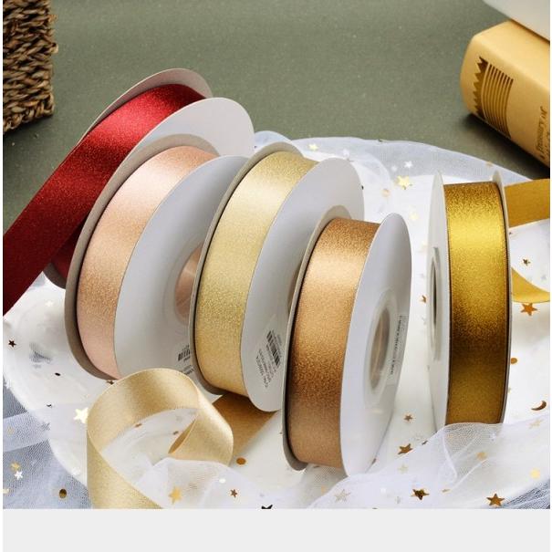 C 業務用 25mm ゴールドラメ 両面サテンリボン 91ｍロール巻き 宅配便 Yr 266 025 まんま母さんのりぼん 通販 Yahoo ショッピング