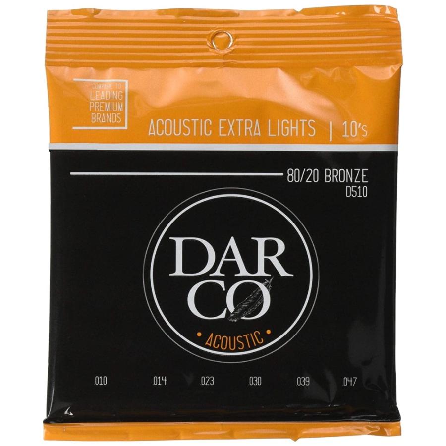 DARCO アコースティックギター弦 Darco Acoustic D510 Extra Light (80/20 Bronze) .010-.047｜manmandougakki