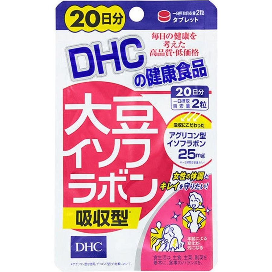 送料無料!メール便 DHC 大豆イソフラボン 吸収型 20日分 40粒(2個パック）｜manmaru-store