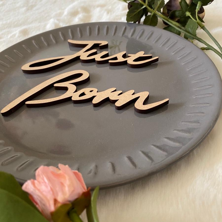 木製　JustBorn ニューボーンフォト　レターバナー　ウッドレター |  | 07