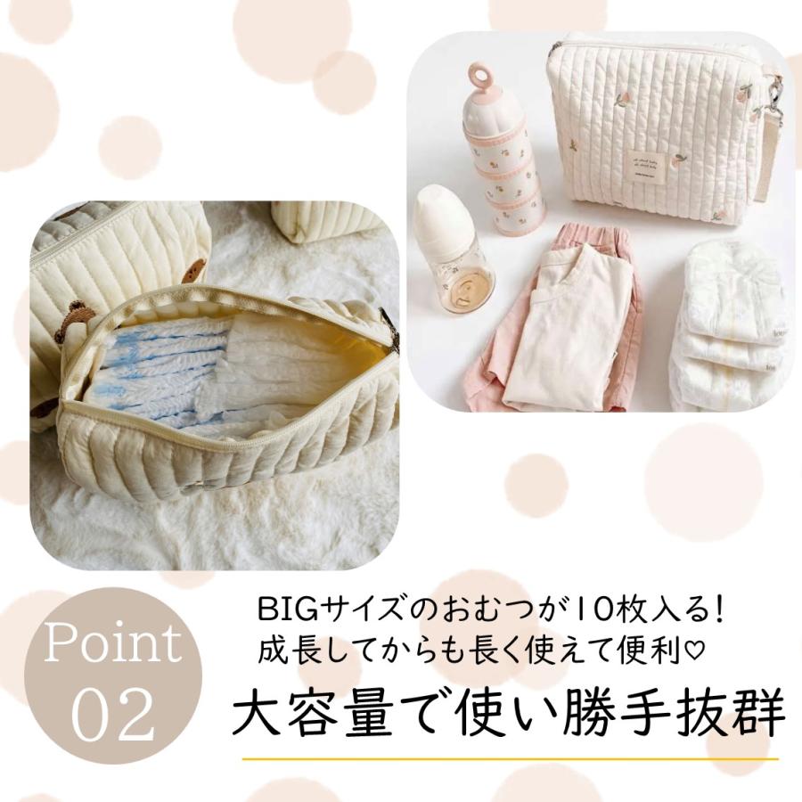 おむつポーチ　お着替えポーチ　バッグ　韓国　可愛い　イブル　大容量　オリーブ　チューリップ　くま |  | 02