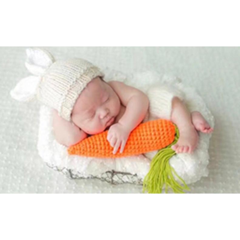 ニューボーンフォト　うさぎ　人参　衣装　赤ちゃん　3点セット　新生児　コスプレ　撮影　ベビーフォト |  | 01