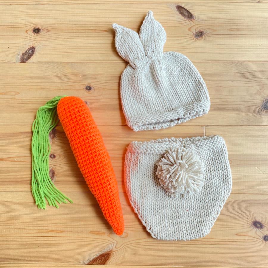 ニューボーンフォト　うさぎ　人参　衣装　赤ちゃん　3点セット　新生児　コスプレ　撮影　ベビーフォト |  | 06