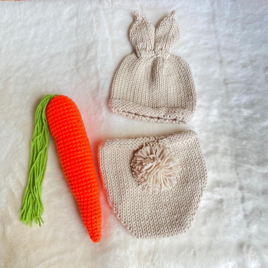 ニューボーンフォト　うさぎ　人参　衣装　赤ちゃん　3点セット　新生児　コスプレ　撮影　ベビーフォト |  | 04