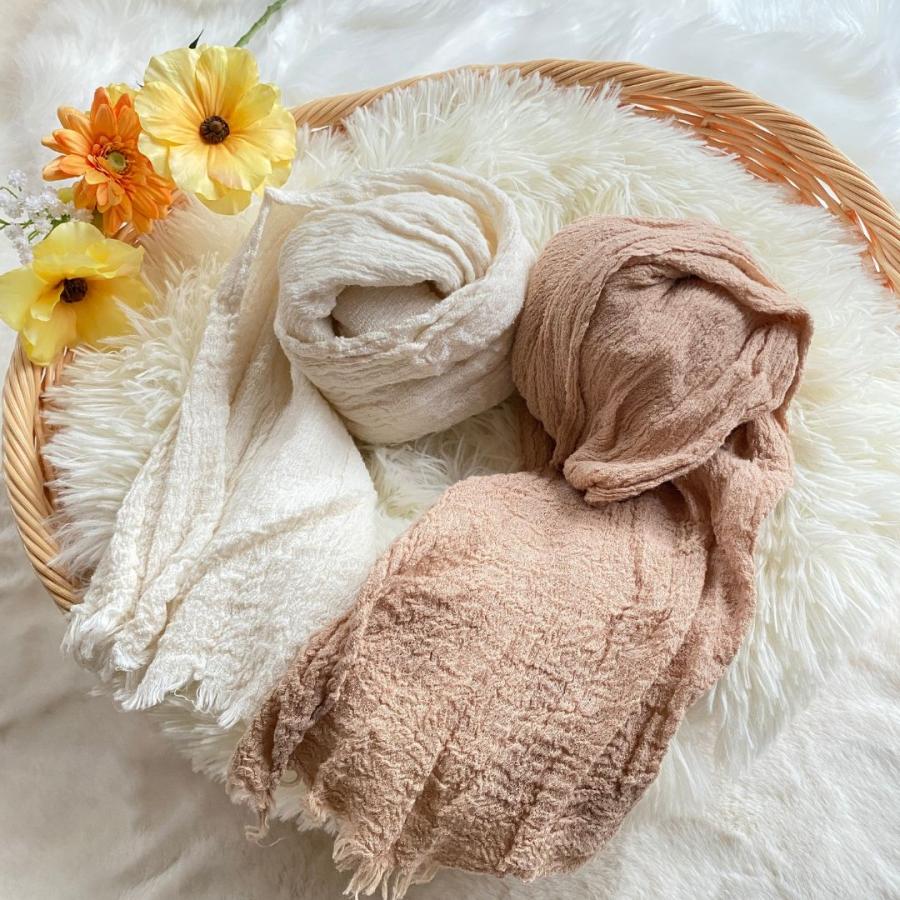 ミルク　おくるみ　ニューボーンフォト　ガーゼ生地　赤ちゃん　新生児　ホワイト　白　撮影用 |  | 06