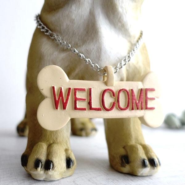 犬 パグ WELCOME オーナメント かわいい 置物 おしゃれ ウェルカム