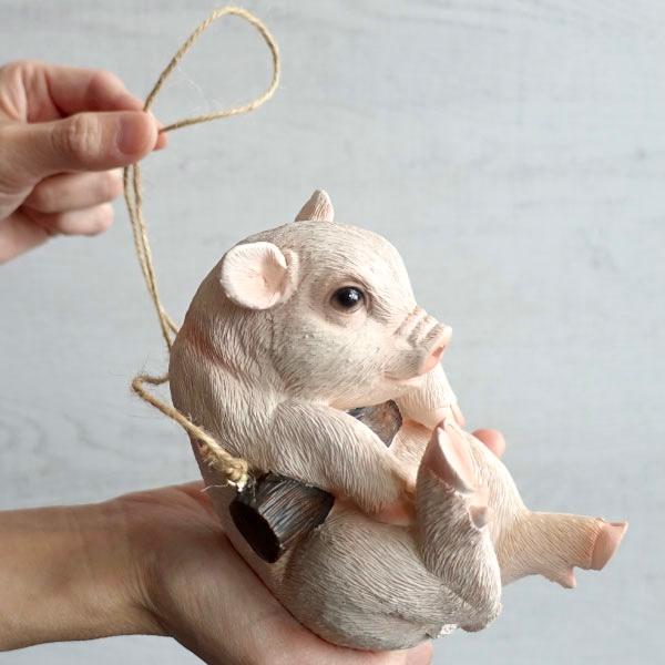 ミニ豚 ブタ かわいい ぶら下がり 壁掛け おしゃれ 置物