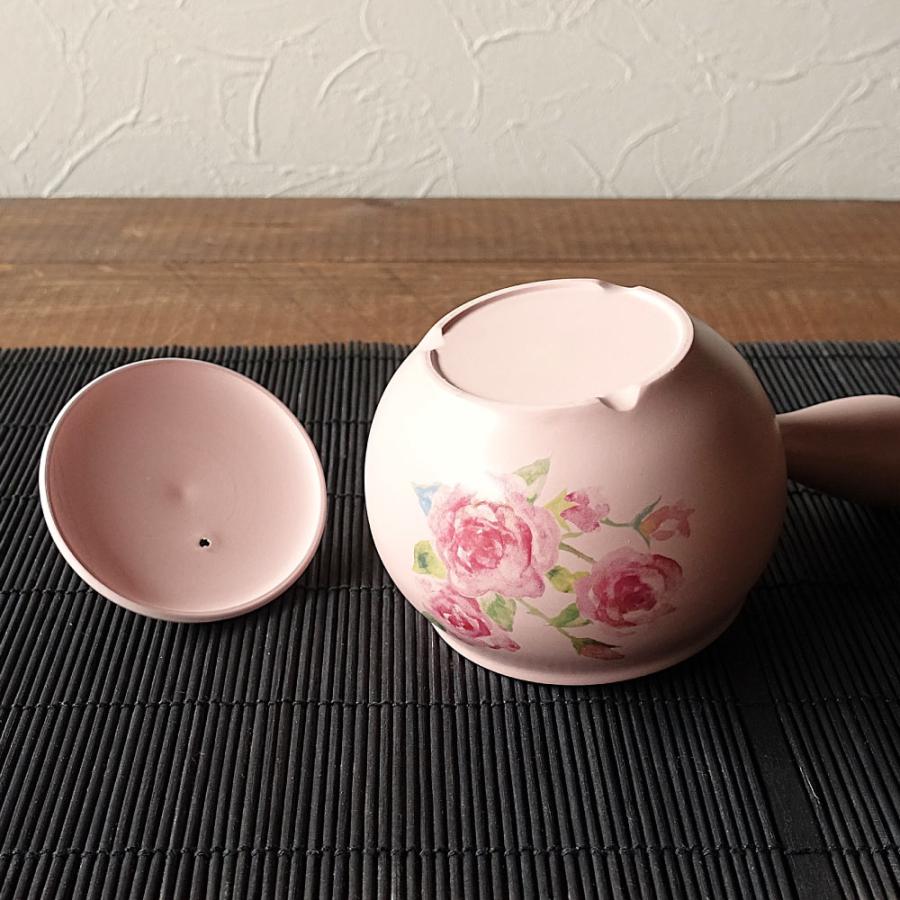 お茶が美味しくなる 急須 常滑焼 バラ 薔薇 ピンク かわいい 上品