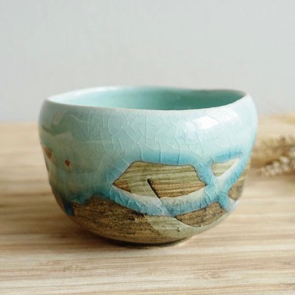抹茶碗 おしゃれ 美濃焼 爽やか グリーン 緑 ブルー 水色 ベージュ