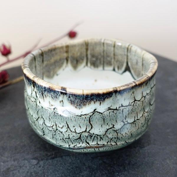 抹茶碗 おしゃれ 美濃焼 和食器 ひび割れ模様 渋い かっこいい 茶器 お
