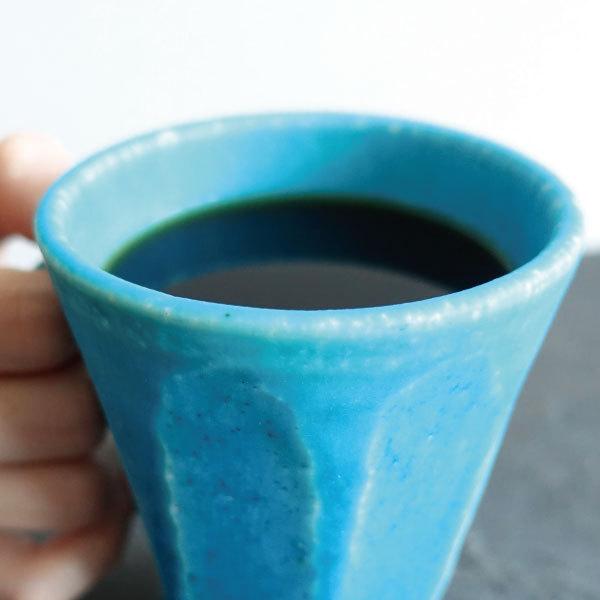 マグカップ おしゃれ 美濃焼 カフェ トルコブルー 大人かっこいい 北欧風 コーヒーカップ 陶器 かわいい 日本製 250ml 焼き物 コップ 青 ブルー ジェラートマグ｜manmos-house｜03