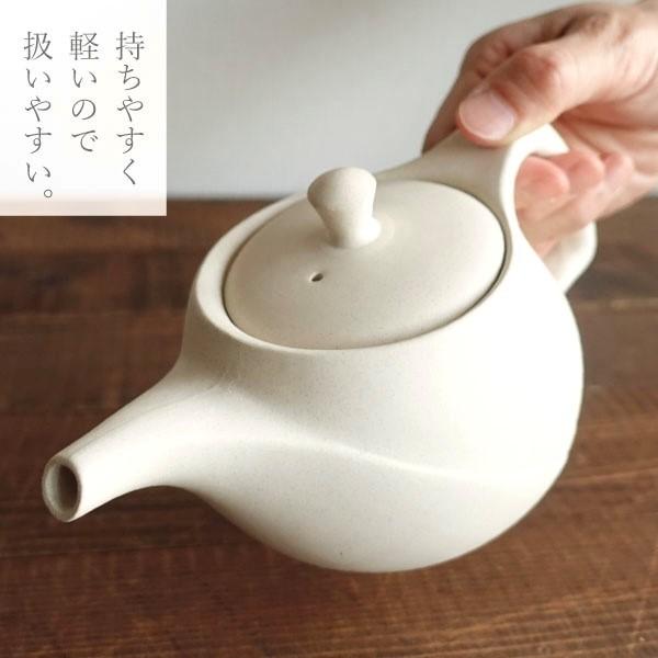 急須 おしゃれ 常滑焼 かわいい お茶が美味しくなる ティーポット 日本製 きゅうす 茶こし付き カフェポット 茶器 プレゼント とこなめ 左利き 陶器 シンプル_3
