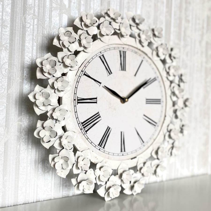壁掛け時計 アイアンフラワークロック 壁掛時計 掛け時計 おしゃれ