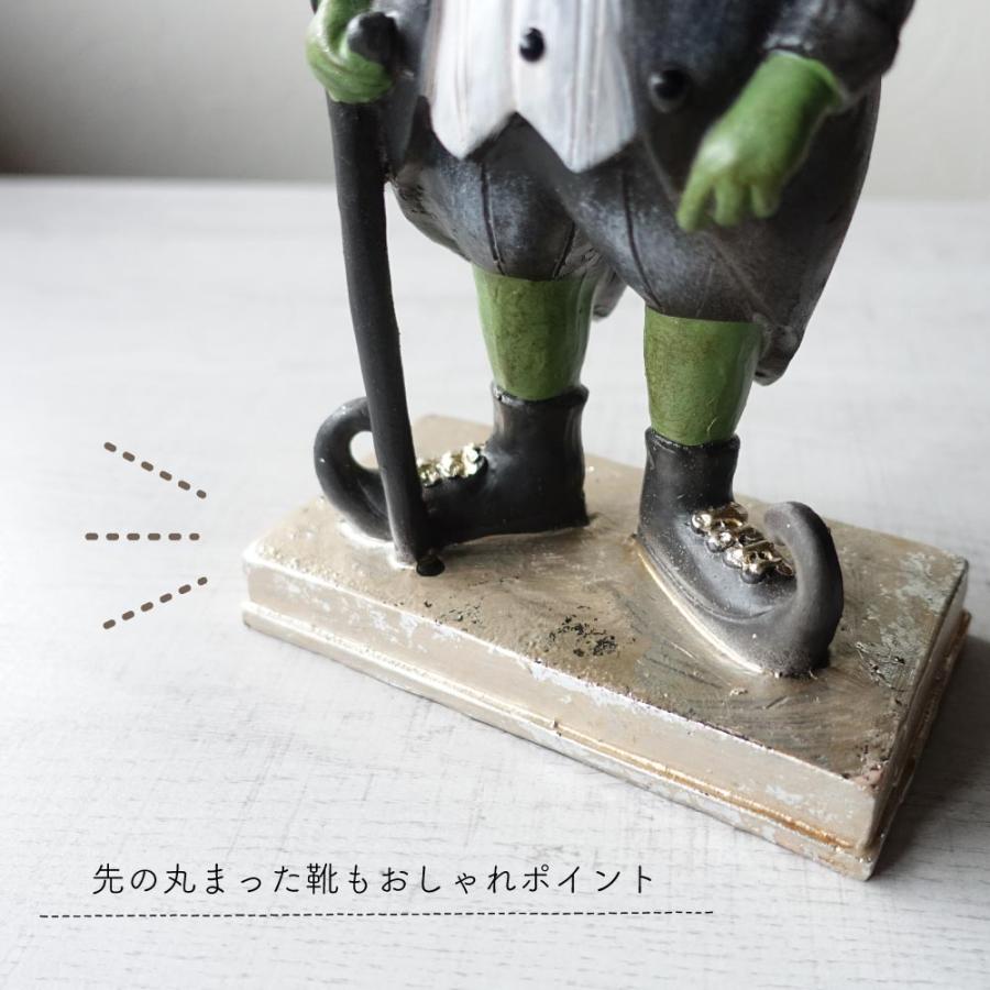 ジェントルマン 王様カエル 置物 オブジェ 蛙 かえる クラウン 王冠