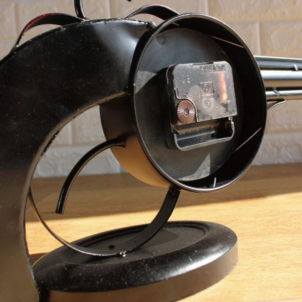 置き時計 ピストル型 アンティーク オールド 鉄砲 クロック オブジェ