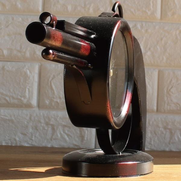 置き時計 ピストル型 アンティーク オールド 鉄砲 クロック オブジェ