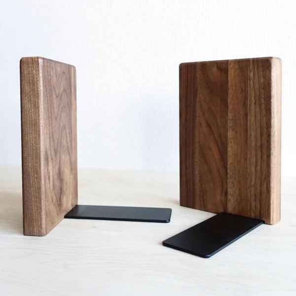 本立て ブックエンド 木製 おしゃれ 天然木 シンプル 無垢 ナチュラル