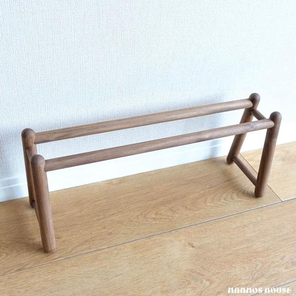 スリッパラック 木製 スリッパ立て 北欧 ウォルナット コンパクト 軽い