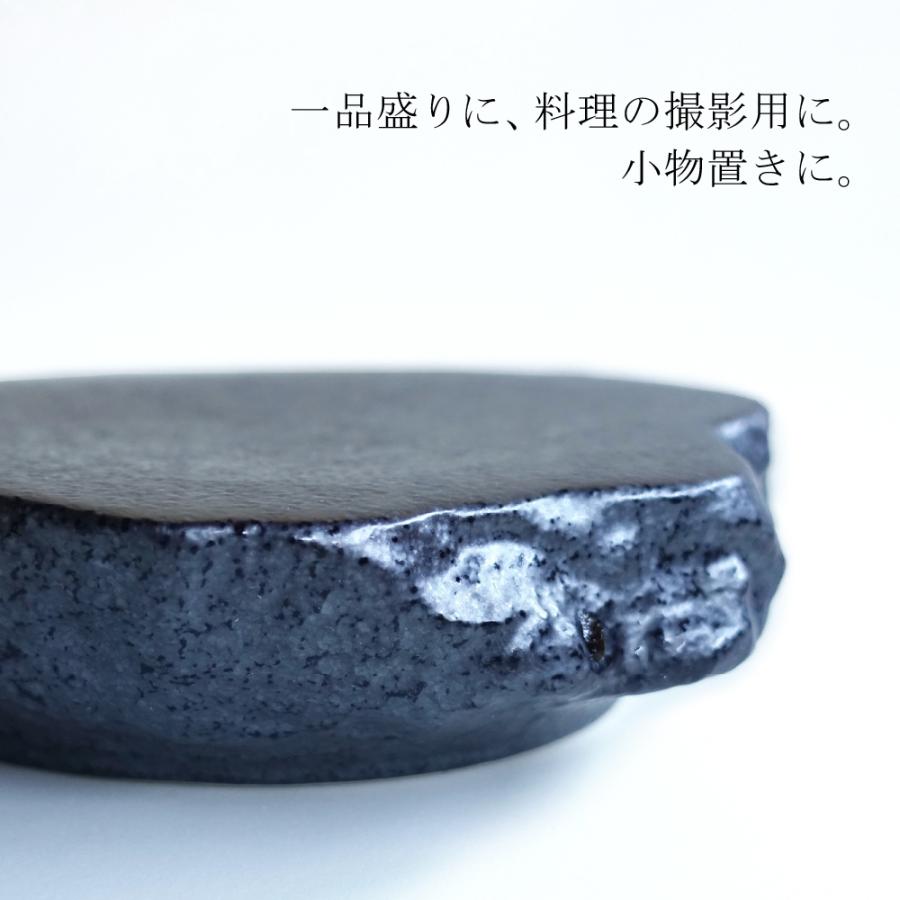 ロックプレート 美濃焼 モダン 黒銀彩 お皿 日本製 一品料理 おしゃれ