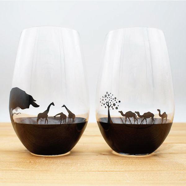 夕日を眺めるグラス 高級薄口グラスセット ビールグラス 丸モ高木陶器 正規品 ラクダ オアシス サバンナ ラッピング包装 ギフト プレゼント ビアカップ おしゃれ_4