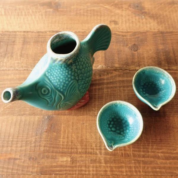 酒器 おしゃれ 徳利 おちょこ セット 魚型 フィッシュ 美濃焼 とっくり
