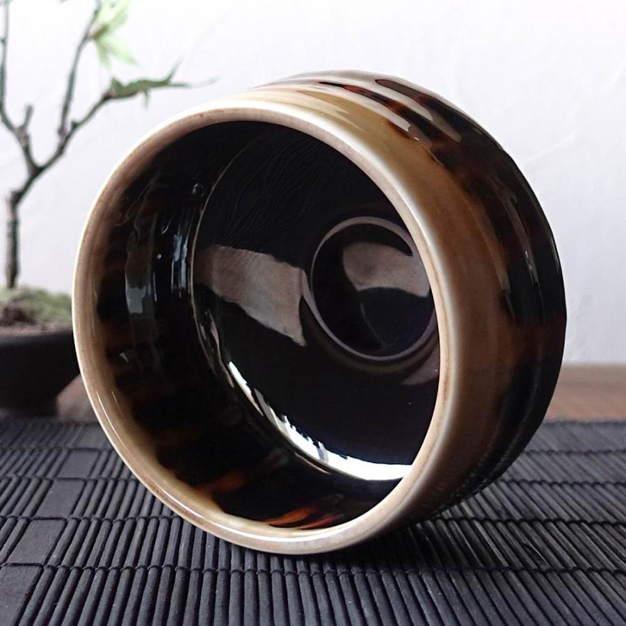 抹茶碗 おしゃれ 美濃焼 陶器 飴流し釉 かっこいい 可愛い 大きめ お