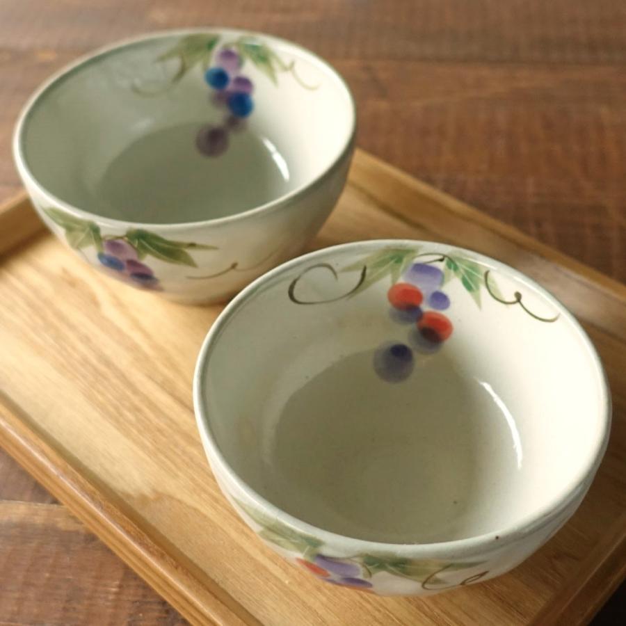美濃焼 夫婦茶碗 ペアセット お茶碗 ぶどう 葡萄 大小セット おしゃれ