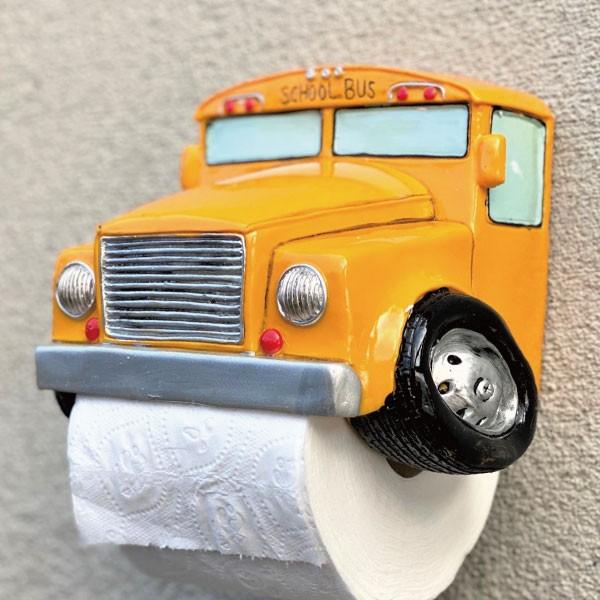４点セット アメリカン トイレットペーパーホルダー スクールバス 車 イエロー トイレットペーパーホルダー おしゃれ アメリカン雑貨 スクール