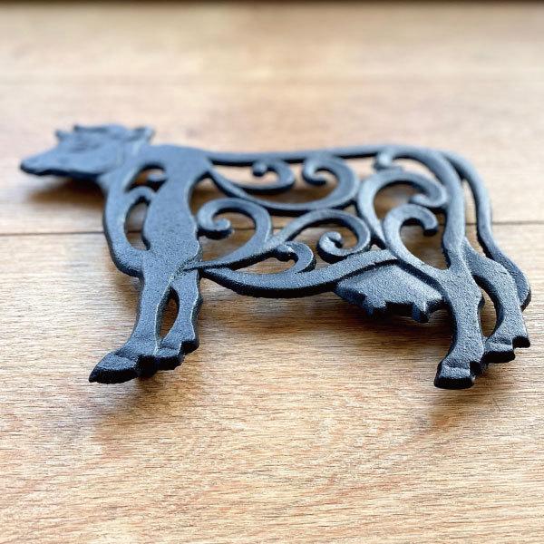 鍋敷き トリベット おしゃれ アイアン 豚 ブタ 牛 ウシ 食卓