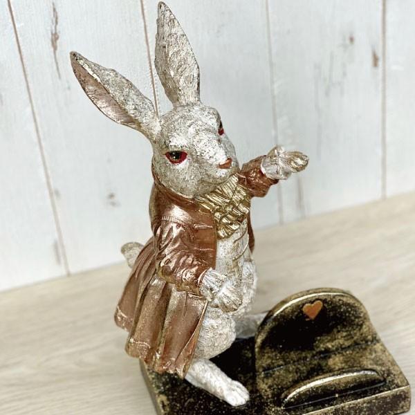 大人可愛い スマホスタンド うさぎ アンティーク調 おしゃれ ふしぎの国のアリス 携帯置き カードスタンド 名刺立て ホワイトラビット Rabbit Smahostand 76 マンモスビレッジ Yahoo 店 通販 Yahoo ショッピング